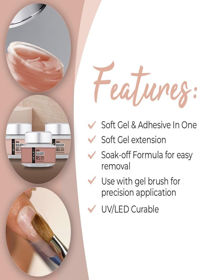 اي بي دي جل بناء مزدوج من آي بي دي بلون نيود دافئ، جل ناعم ولاصق، سهل الإزالة، 0.5 أونصة - Image 4